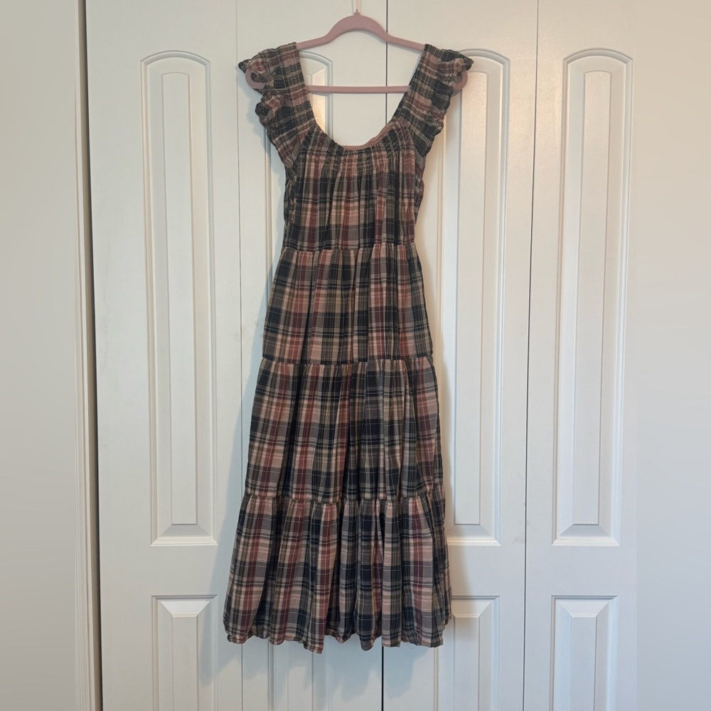 Madewell Brown and Black Sleeveless Maxi Sundress